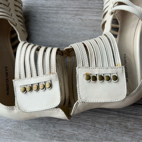 Roberto Vianni Gladiator Wedge  Sandals in Ivory - Picture 10 of 15